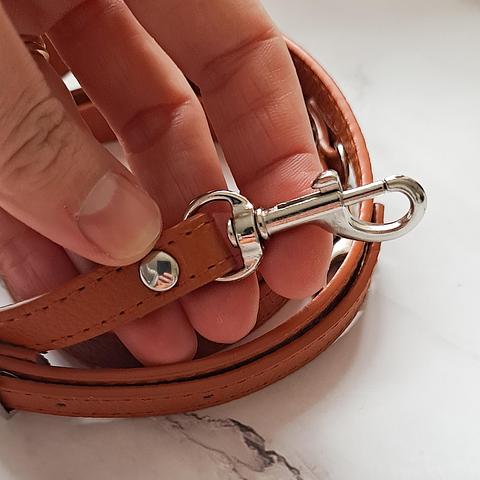 Tan Pleather with silver Hardware 120cm Adjustable Bag Strap